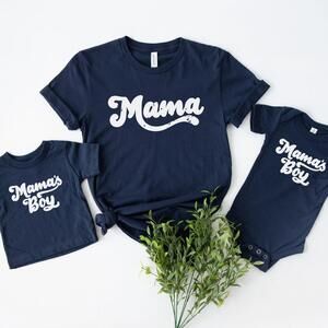 Mama & Mama Boy Matching Tees. Matching Mommy And Me Shirts